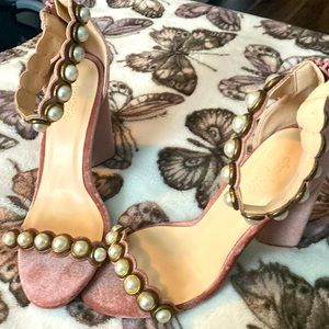 Pink Velvet Charlotte Russe heels, size 7